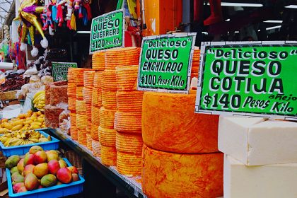 Quesos mexicanos en mercado